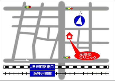 元町HDクリニック　地図